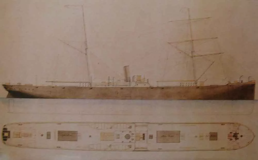 dunraven dive site ship map 1873