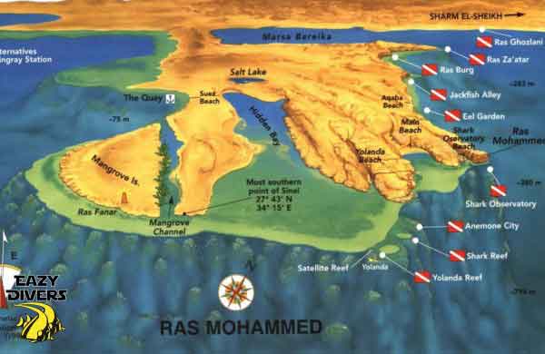 Ras Zatar diving map ras mohamed